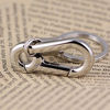 Picture of Maycom Retro Style Simple Strong Carabiner Shape Keychain Key Chain Ring Keyring Keyfob Key Holder (Polished Silver)