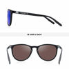 Picture of MERRY'S Polarized Sunglasses for Women Men Vintage Retro Classic Round Frame Aluminum Legs S8288 (Black&Blue Mirror, 54)