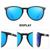 Picture of MERRY'S Polarized Sunglasses for Women Men Vintage Retro Classic Round Frame Aluminum Legs S8288 (Black&Blue Mirror, 54)