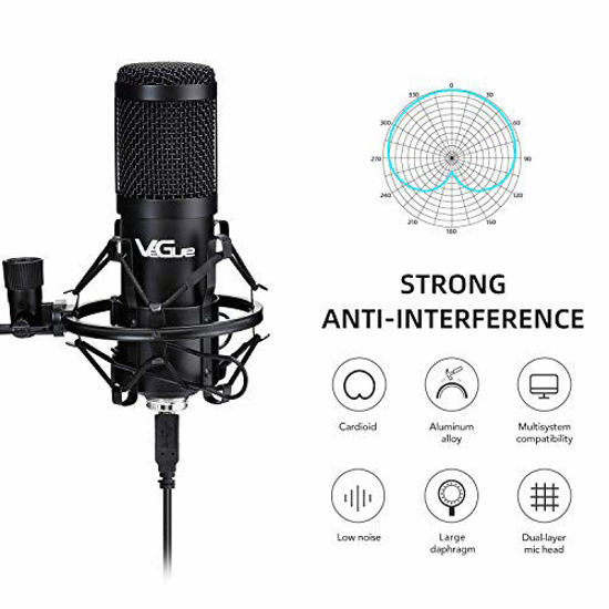 Picture of USB Microphone Kit, Professional Computer PC Mic for Gaming, Podcast, Live Streaming, YouTube Recording, Studio Mic Bundle with Adjustment Arm Stand VG-016