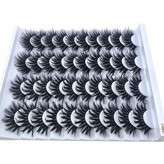 Picture of HBZGTLAD 20 pairs 3D Mink Lashes Natural False Eyelashes Dramatic Volume Fake Lashes Makeup Eyelash Extension Silk Eyelashes(F063)