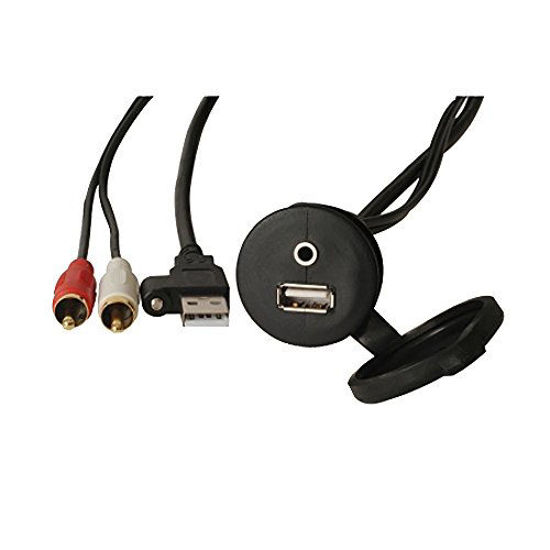 Picture of Garmin MS-CBUSB3.5, Fusion, USB + 3.5mm-2xRCA Aux Panel Mount Cable, 2m (010-12381-00)