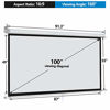 Picture of ZENY 100 Inch Projector Screen 16:9 HD Portable Projection Screen Pull Down Foldaway Movies Screen Home Theater Projector Screen Outdoor Movie Screen