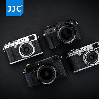 Picture of JJC Soft Camera Shutter Release Button Cap for Fuji Fujifilm X-T4 X-T3 X-T2 X-T30 X-T20 X-T10 X-Pro3 X-Pro2 X-Pro1 X100V X100F X100T X100S X-E3 X-E2S for Sony RX10 IV III II RX1RII RX1R RX1 /Black+Red