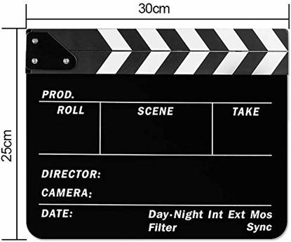 Picture of Sedremm Dry Erase Director's Film Movie Clapperboard Slate for Film TV MovieCut Action Scene (10x12in/24.5x30cm)