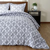 Picture of downluxe Lightweight Printed Comforter Set (King,Grey) with 2 Pillow Shams - 3-Piece Set - Down Alternative Reversible Comforter