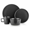 Picture of Stone Lain Coupe Dinnerware Set, Service For 4, Black Matte
