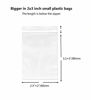 Picture of 2''x 3'', (Pack of 100) Small Clear Poly Zipper Bags 2 Mil Reclosable Ziplock Storage Plastic Bag for Jewelry, Candy