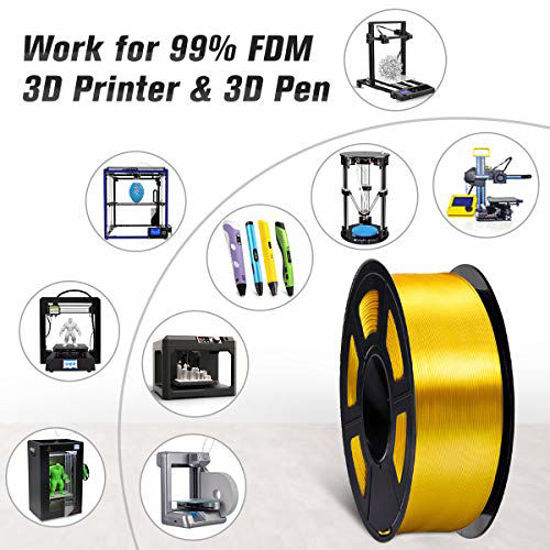 Picture of SUNLU PLA Silk LightGold Filament 1.75mm 3D Printer Filament, 1KG 2.2 LBS Spool 3D Printing Material, Shiny Metallic PLA Silk Filament