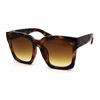 Picture of Womens Boyfriend Style Oversize Horned Rim Thick Plastic Sunglasses (All Tortoise, 54)