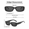 Picture of Retro Rectangle Sunglasses for Women Trendy 90s Sunglasses chucky Square Frame Eyewear 2 pcs Black