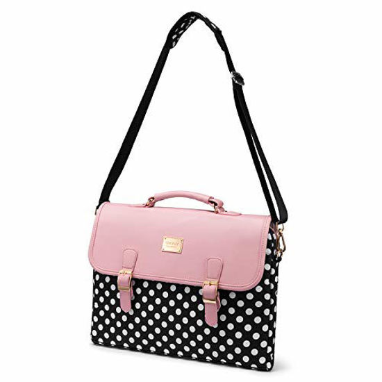 Computer Bag Laptop Bag for Women Cute Laptop Sleeve Case for Work College Slim-Pink 15.6-inch