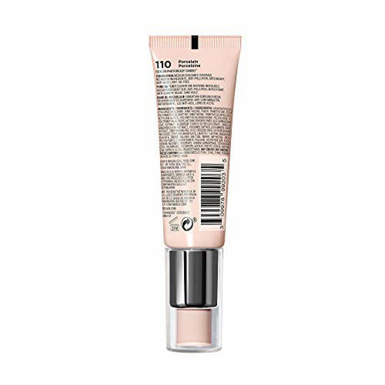 Picture of Revlon PhotoReady Candid Natural Finish Foundation, with Anti-Pollution, Antioxidant, Anti-Blue Light Ingredients, 110 Porcelain, 0.75 fl. oz.