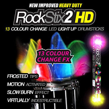 Picture of PAIR of ROCKSTIX 2 PRO - COLOUR CHANGING LED LIGHT UP DRUM STICKS