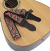 Picture of KLIQ Vintage Woven Guitar Strap for Acoustic and Electric Guitars | '60s Jacquard Weave Hootenanny Style | 2 Rubber Strap Locks Included, Nelson Red