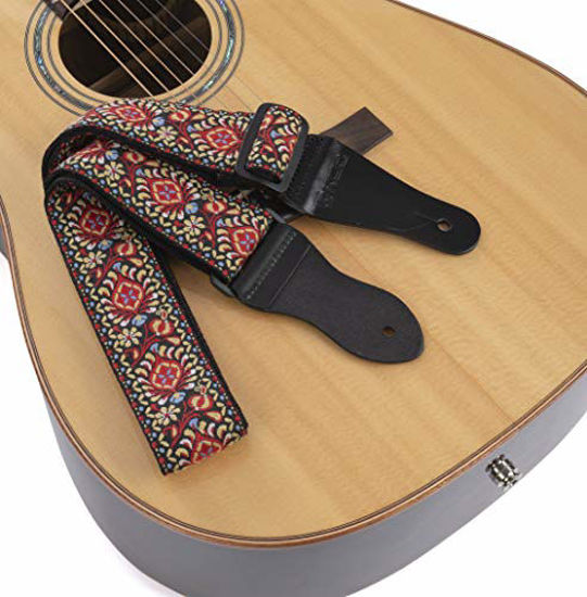 Vintage Woven Guitar Strap for Acoustic and Electric Guitars