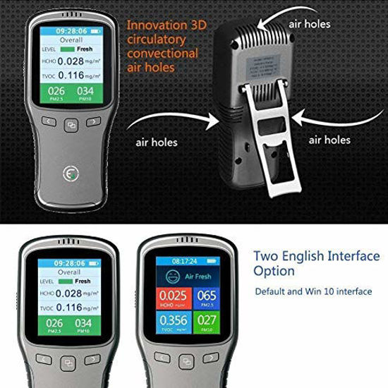 Picture of Air Quality Monitor, Formaldehyde Detector, Pollution Meter, Sensor, Tester; Detect & Test Indoor Pollution, TVOC Volatile Organic Compound Gas, PM2.5 2.5 Micron Particulate Matter Dust; eBook