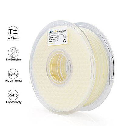 Picture of AMOLEN PLA 3D Printer Filament, 1.75mm, Glow in The Dark Blue 1 kg Spool