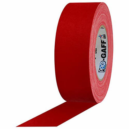 Picture of ProTapes Pro Gaff Premium Matte Cloth Gaffer's Tape With Rubber Adhesive, 11 mils Thick, 55 yds Length, 2" Width, Red (Pack of 1)
