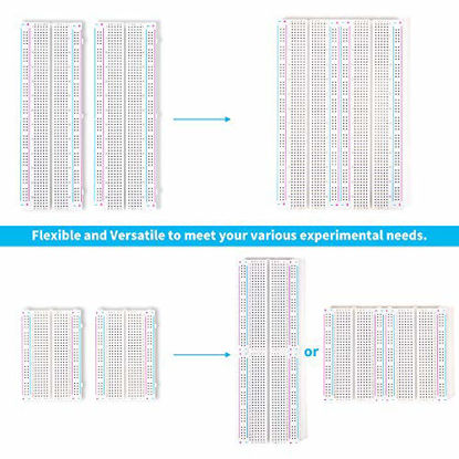 Picture of 4PCS Breadboards Kit Include 2PCS 830 Point 2PCS 400 Point Solderless Breadboards for Proto Shield Distribution Connecting Blocks