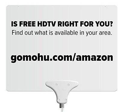 Picture of Mohu Leaf 30 Indoor TV Antenna, 40 Mile-Range, UHF/VHF Multi-directional, Original Paper-Thin, 10 ft. Detachable Coaxial Cable, Reversible, Paintable, 4K-Ready HDTV, MH-110583