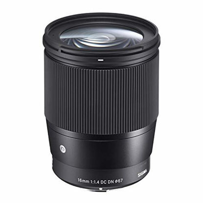 Picture of Sigma 16mm f/1.4 DC DN Contemporary Lens for Canon EF-M with 64GB Extreme PRO SD Card and Travel Bundle (4 Items)