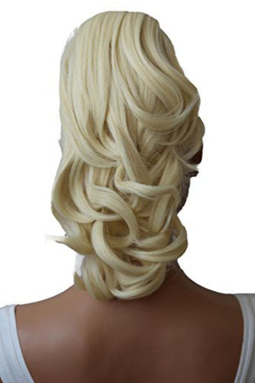 Picture of PRETTYSHOP 14" Hair Piece Pony Tail Clip On Extension Voluminous Wavy Heat-Resisting platinum blonde # 88 H133