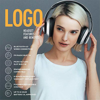 Picture of iJoy Matte Finish Premium Rechargeable Wireless Headphones Bluetooth Over Ear Headphones Foldable Headset with Mic (GLM)