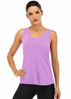 Picture of Fihapyli Workout Tank Tops for Women Sleeveless Yoga Tops for Women Mesh Back Tops Racerback Muscle Tank Tops Workout Tops for Women Backless Gym Tops Running Tank Tops Activewear Tops Lightpurple L