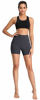 Picture of Oalka Women's Short Yoga Side Pockets High Waist Workout Running Shorts 4" Charcoal New L