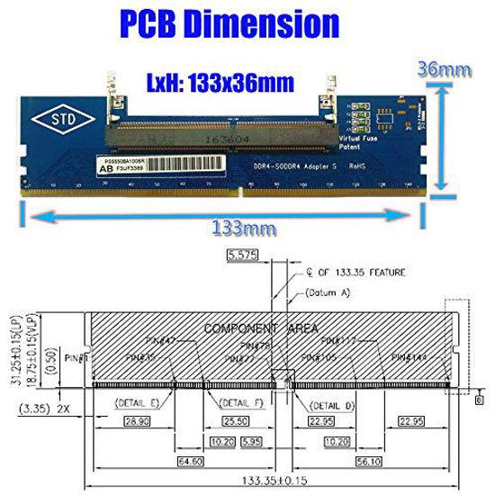 Picture of Laptop DDR4 RAM to Desktop Adapter Card SO DIMM to DDR4 Converter