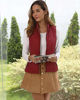 Picture of fuinloth Women's Padded Vest, Stand Collar Lightweight Zip Quilted Gilet Wine Red L