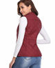 Picture of fuinloth Women's Padded Vest, Stand Collar Lightweight Zip Quilted Gilet Wine Red L