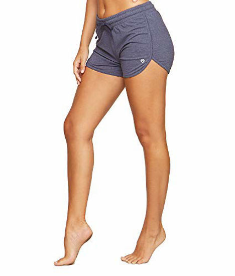 Picture of Colosseum Active Women's Simone Cotton Blend Yoga and Running Shorts (Evening Blue, Large)