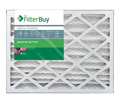 Picture of FilterBuy 16x25x4 MERV 13 Pleated AC Furnace Air Filter, (Pack of 2 Filters), Actual size 15 3/8" x 24 3/8" x 3 5/8", 16x25x4 - Platinum