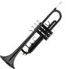 Picture of Mendini by Cecilio Brass Bb Trumpet with Durable Deluxe Case and 1 Year Warranty (Black)