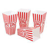 Picture of Novelty Place] Plastic Red & White Striped Classic Popcorn Containers for Movie Night - 7.8" Tall x 3.8" Square (8 Pack)