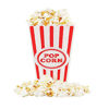 Picture of Novelty Place] Plastic Red & White Striped Classic Popcorn Containers for Movie Night - 7.8" Tall x 3.8" Square (8 Pack)