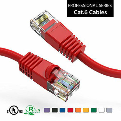 Picture of iMBAPrice - Cat6 Snagless RJ45 Ethernet Patch Cable in Red (3 Feet) - 10 Pack