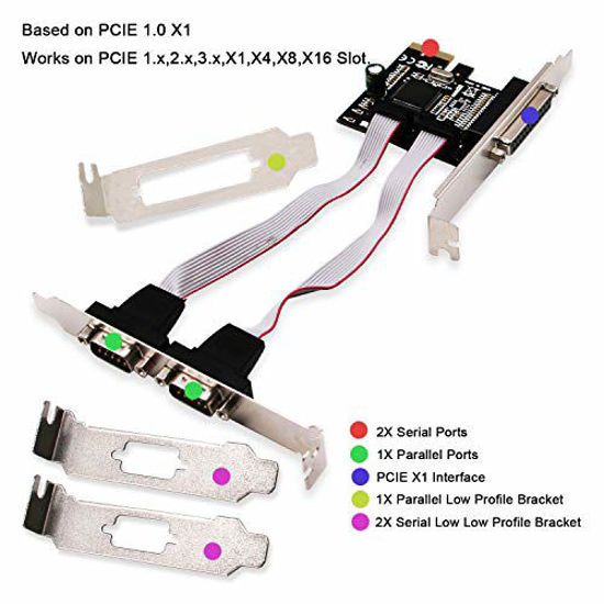 GetUSCart- LinksTek PCIE Parallel Serial Ports Card Adapter-2 Ports ...