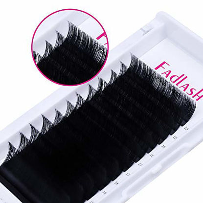 Picture of Eyelash Extension D Curl Mix 15-20mm FADLASH 0.10mm Silk Eyelash Extensions Thickness Classic Lash Extension Supplies (0.10-D, Mix 15-20mm)