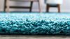 Picture of Unique Loom Solo Solid Shag Collection Modern Plush Deep Aqua Blue Area Rug (3' 3 x 5' 3)