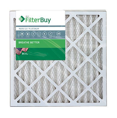 Picture of FilterBuy 21x21x2 MERV 13 Pleated AC Furnace Air Filter, (Pack of 2 Filters), 21x21x2 - Platinum