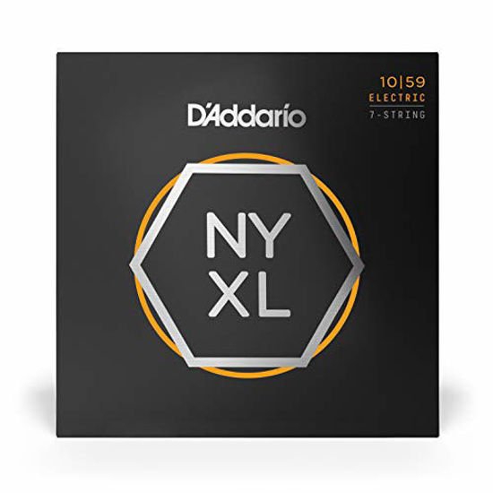 Picture of DAddario NYXL1059 Nickel Plated Electric Guitar Strings, Regular Light,7-String,10-59 - High Carbon Steel Alloy for Unprecedented Strength - Ideal Combination of Playability and Electric Tone