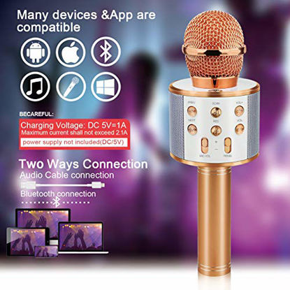 Picture of Gifts for 3-15 Year Old Girls, Touber Wireless Karaoke Microphone Bluetooth for Birthday Gifts for 4-12 Year Old Girls Boys for Girls Age 4-12 Christmas Xmas Stocking