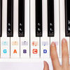 Picture of Piano Keyboard Stickers for Beginners 88/76/61/54/49/37 Keys - Big Bold Letters, Removable, Transparent Piano Stickers - Perfect for Kids, Easy to Install - with Cleaning Cloth