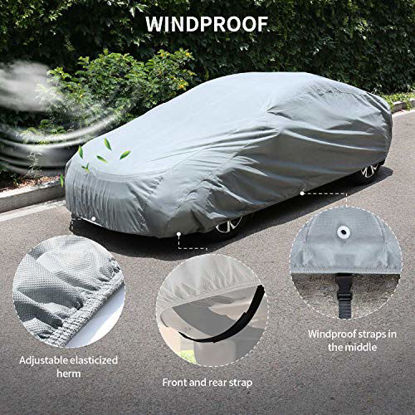 Picture of Leader Accessories Car Cover UV Protection Basic Guard 3 Layer Breathable Dust Proof Universal Fit Full Car Cover Up to 264''