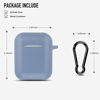 Picture of Coffea Protective Silicone Case with Keychain for Apple AirPods 2 (Grayish Blue)