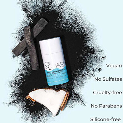 Picture of Kopari Aluminum Free Mens Charcoal Coconut Deodorant Stick | Made with Organic Coconut Oil | Non Toxic, Paraben Free, Plant Based, Gluten Free & Cruelty Free Long Lasting Natural Deodorant | 2.0 oz
