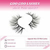 Picture of GOO GOO Mink Eyelashes, 15mm Natural 3D Mink Lashes Siberian Mink Fur Fake Eyelashes Hand Made Individual Lashes Pack Natural False Eyelashes for Women 1 Pair